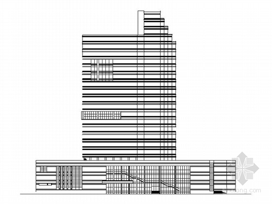 办公楼鸟瞰图效果图资料下载-[东莞]某二十一层商务办公楼建筑扩初图（含效果图）