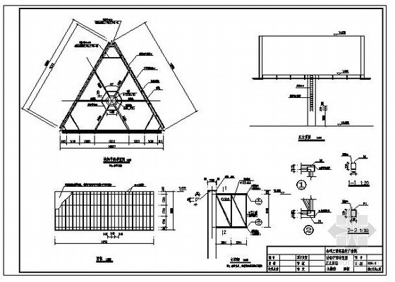 屋顶广告牌骨架资料下载-某公司三面体高杆广告牌结构设计图