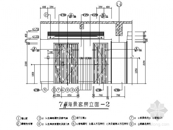 五星级酒店海景房施工图-图8