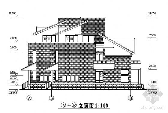 金色港湾某三层联排别墅建筑施工图-2