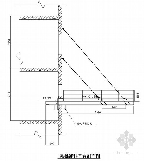卸料平台节点详图CAD资料下载-住宅工程悬挑式卸料平台施工技术交底(节点详图)