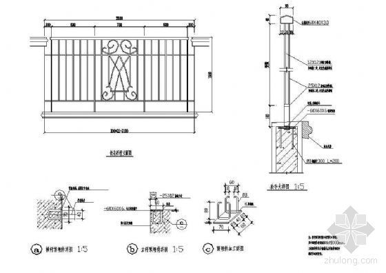 铁艺栏杆立面CAD资料下载-铁艺栏杆立面图12