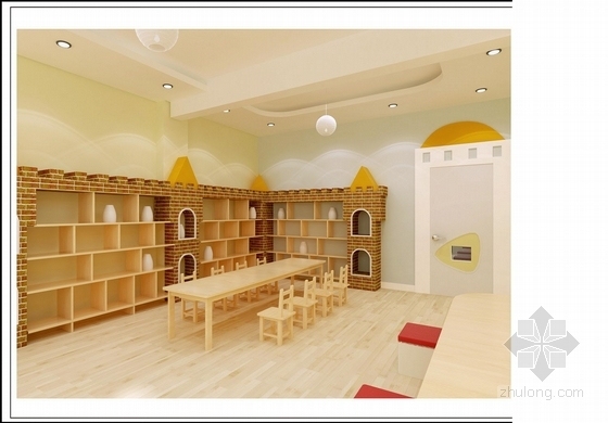 虐死设计师的现代清新幼儿园装修设计图陶艺教室效果图