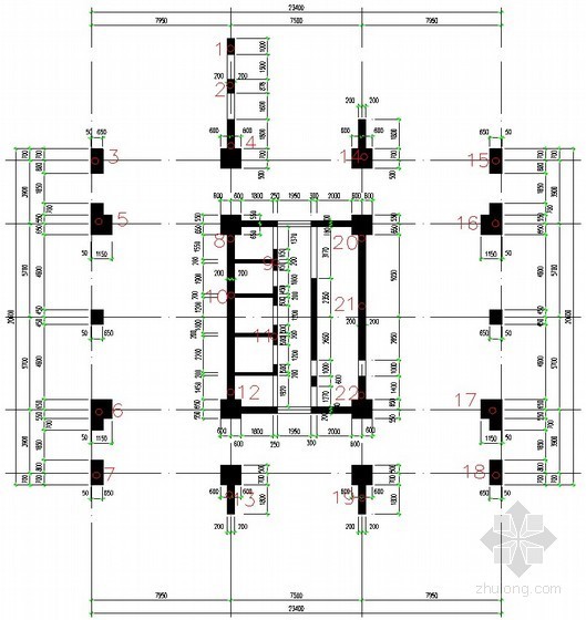 主体结构泵管布置图资料下载-[北京]商业大厦冬季施工方案（测温布置图）