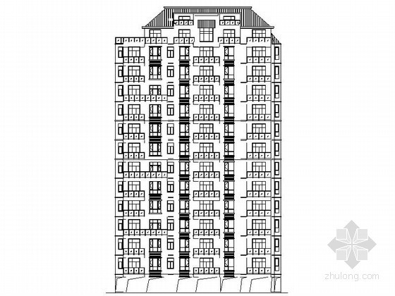 15层两梯三户户型平面资料下载-[湖北鄂州]某十二层一梯三住宅楼建筑施工图