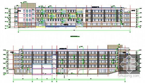 [山东]新建小学建筑安装工程预算书(含施工图纸)-综合楼立面图