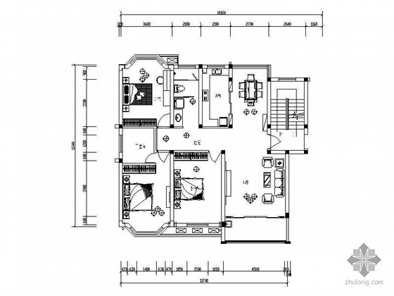 100平方米的办公楼资料下载-120平方米套房设计方案