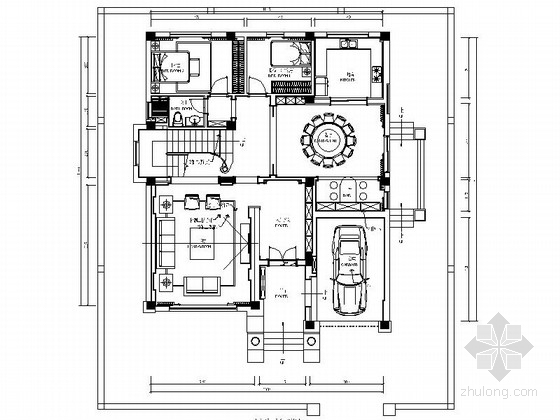 两室两厅两卫平面图资料下载-[浙江]豪华现代五室两厅两层别墅装修室内设计施工图