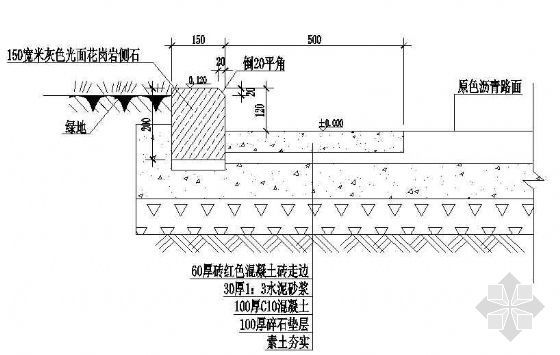 广场铺装做法详图免费资料下载-广场铺装剖面详图 12
