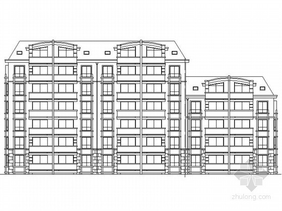板楼住宅图纸资料下载-某六层板式住宅建筑方案图