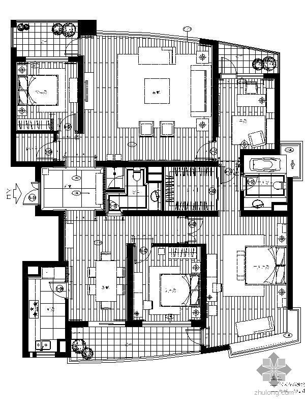 CAD家装竣工图资料下载-[上海]四室两厅施工图（含实景）