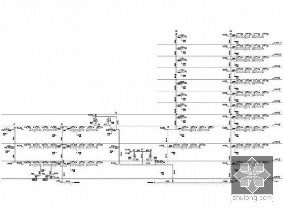 [河北]市政工程倒班楼暖通全套设计施工图纸(节点图多)-空调水管系统原理图