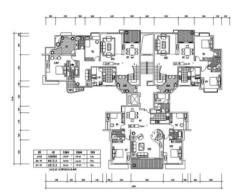 [广东]中信东泰小区全套建筑施工图-三户小高层一