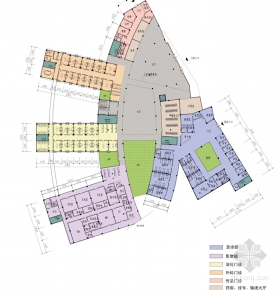 [合集]3套大型多功能市级综合性医院建筑设计方案文本-3套大型多功能市级综合性医院建筑平面图