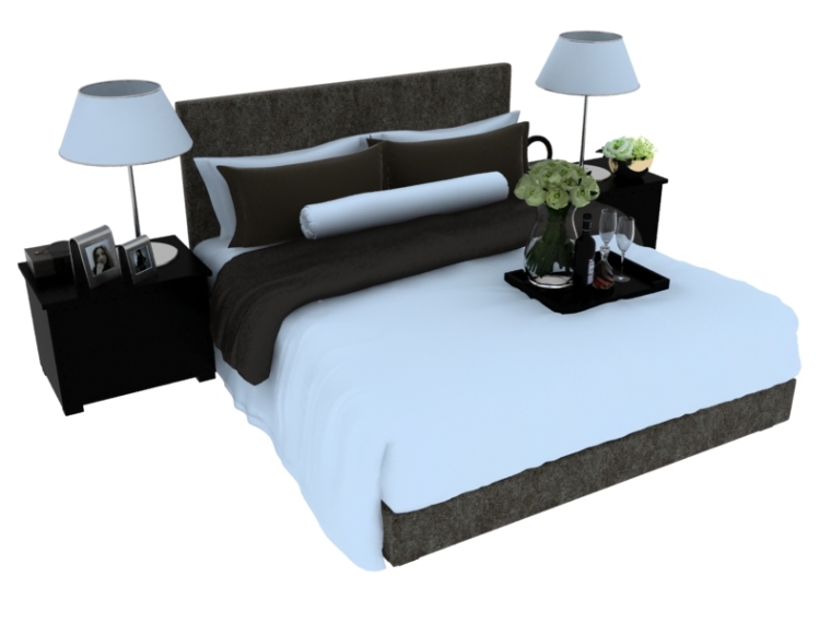 3d现代床资料下载-现代舒适床3D模型下载