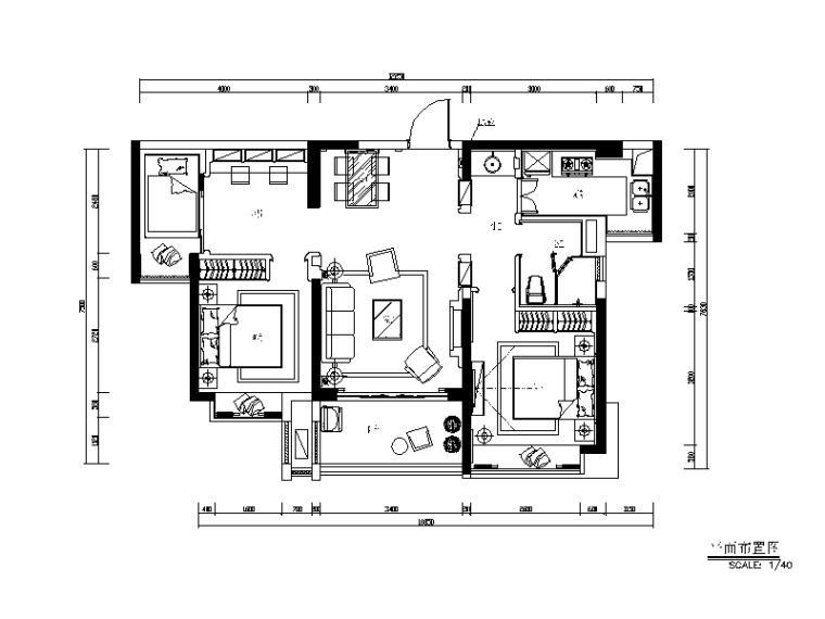 现代儿童房3d模型资料下载-地中海风格样板房全套CAD施工图（含效果图、实景图、3D模型）