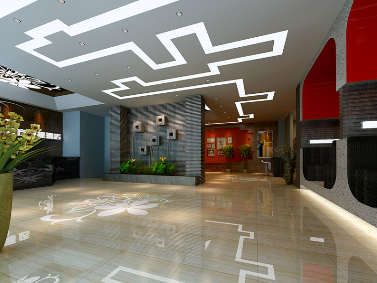 酒店大厅3D模型下载-酒店大厅