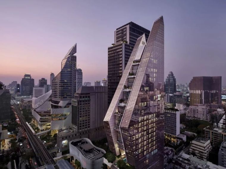 曼谷使馆中心塔楼资料下载-瑰丽之作，绽放曼谷，KPF又一酒店新作落成