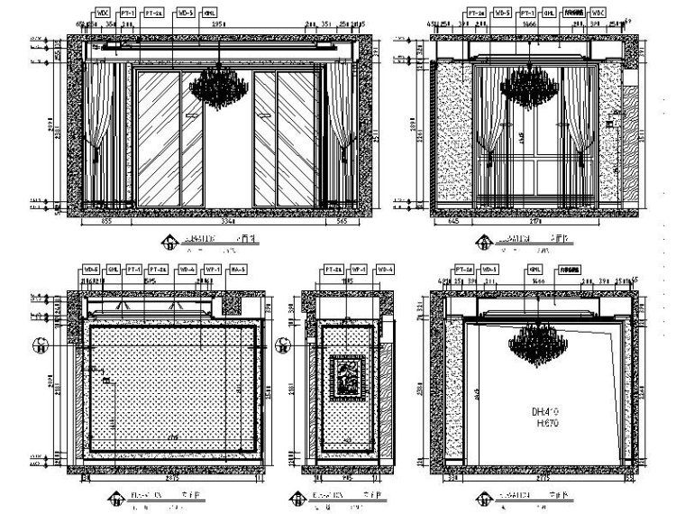[长沙]欧式低调奢华四居室设计施工图（含效果图）-[长沙]欧式低调奢华四居室设计立面图