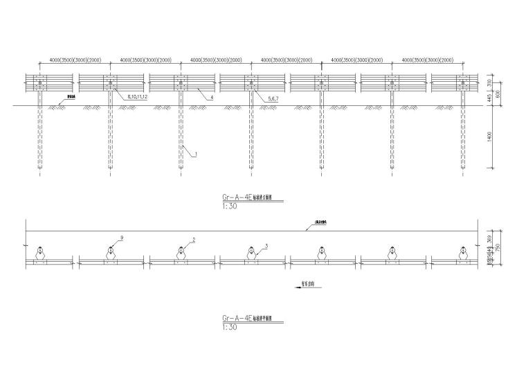 分隔带铁艺活动护栏资料下载-护栏结构设计详图