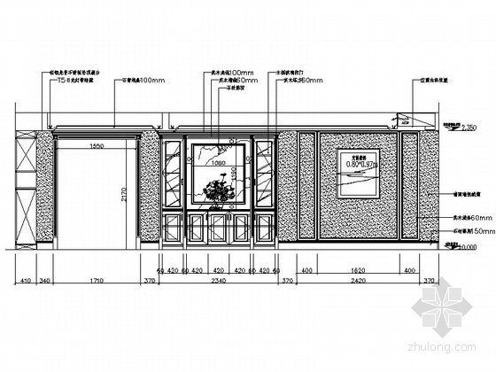 [南京]欧式小两居样板房室内设计CAD施工图-[南京]欧式小两居样板房室内设计立面图 