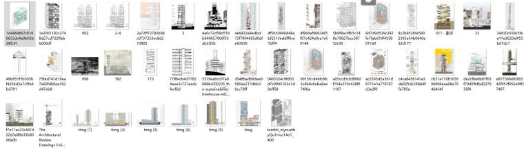 特色精品建筑建筑高层剖面图（JPG+41张）​-总缩览图