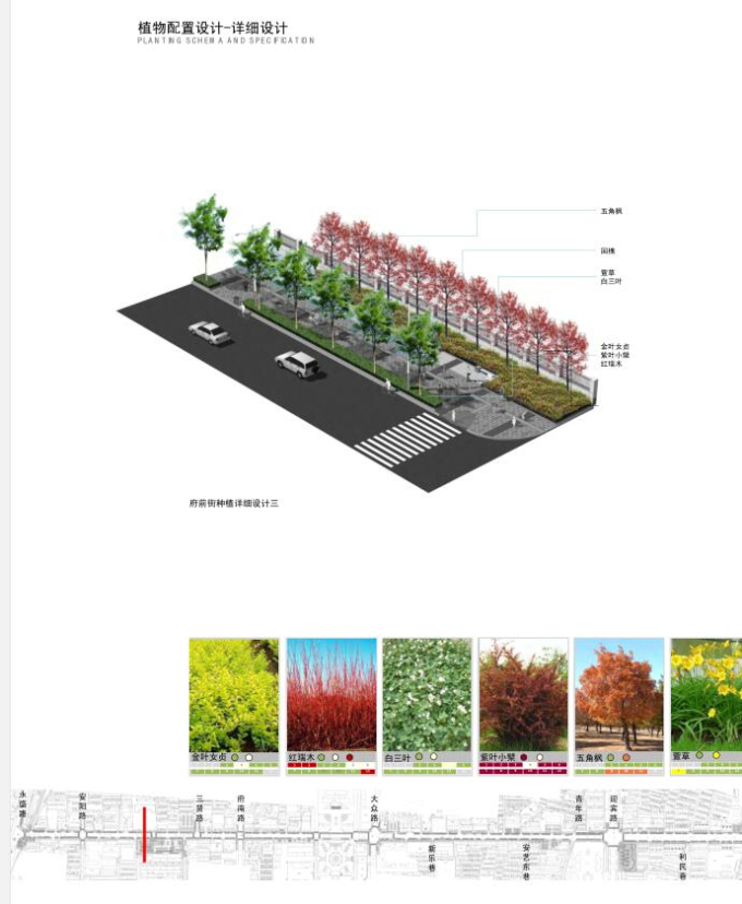 [山西]大型道路街道景观设计方案（知名景观公司）-植物配置设计