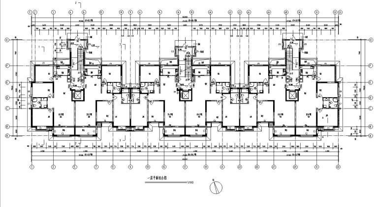 [宁夏]塔式框架剪力墙结构多高层住宅及商业用房、幼儿园施工图-塔式框架剪力墙结构多高层住宅及商业用房、幼儿园建筑平面图