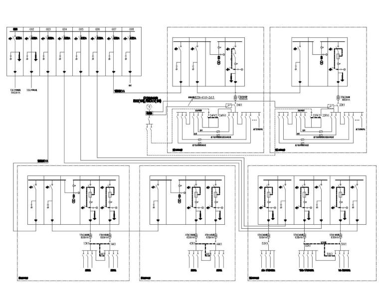 [广西]33万平商业住宅小区强弱电施工图（含计算书节能表）-高低压供电系统主结线图