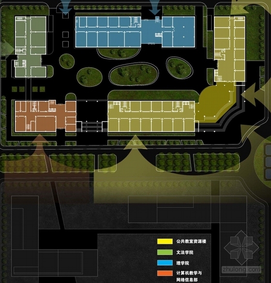 [合集]3套现代风格知名大学楼建筑设计方案文本-3套现代风格知名大学楼建筑平面图