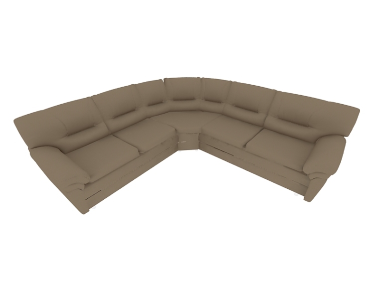 弧形窗帘3d模型资料下载-现代弧形沙发3D模型下载