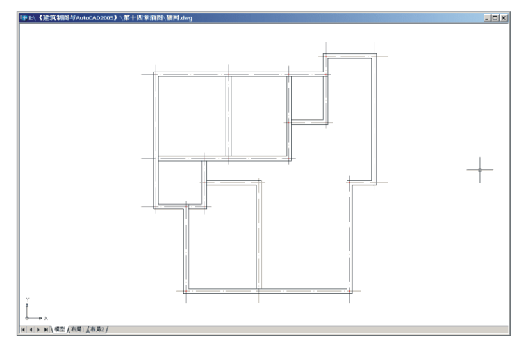 建筑识图与AutoCAD之十四建筑CAD制备实例（141页）-绘制内墙