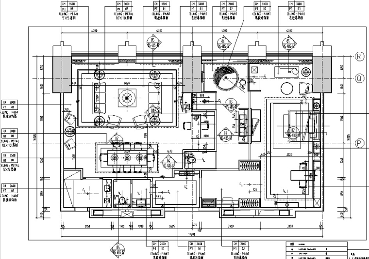 CCD中山希尔顿国际酒店设计施工图及效果图（附详细物料表）-行政套房天花布置图.jpg