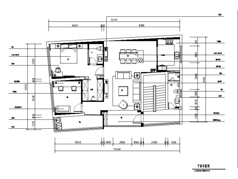 家具现代简约卧室资料下载-[福建]现代简约三居室套房住宅设计施工图（附效果图）
