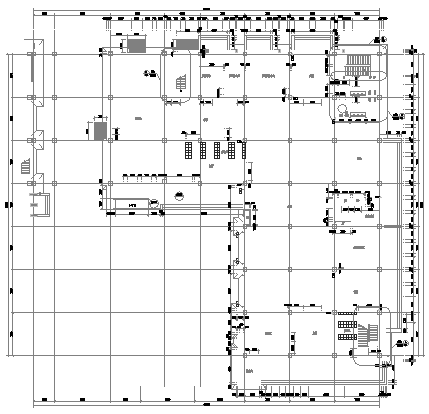 [邯郸]框架结构学校食堂及服务楼施工技术标（582页）-05后勤服务楼首层建筑平面分布图