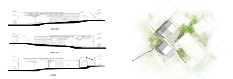 [浙江]沿海渔村整体改造方案设计（含CAD、SU模型、PS等3.7G）-花鸟村书屋改造