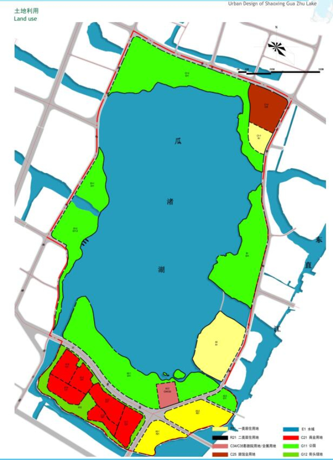 [浙江]“一轴一湖”城市设计之滨海环湖设计方案-土地利用