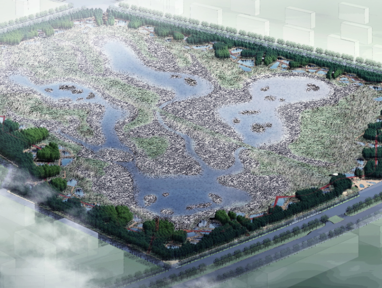 张掖湿地公园设计资料下载-[辽宁]哈尔滨群力新区生态湿地公园景观方案设计