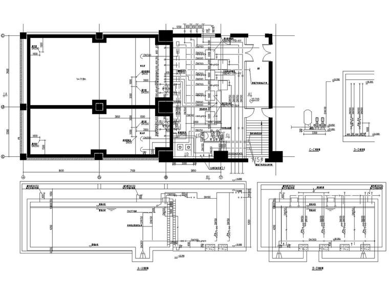 [海南]25万平超高层商务大厦给水中水湿式灭火系统施工图（顶设）-地下四层消防水泵房详图.jpg