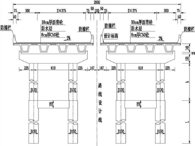 [广东]含气泡混合轻质土道路等宽变宽现浇连续箱梁三层互通立交工程施工组织设计202页-省道S272桥梁标准横断面