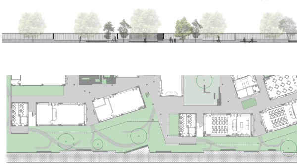 [上海]生态人文小学校园景观深化设计方案-围墙系统城市界面分析