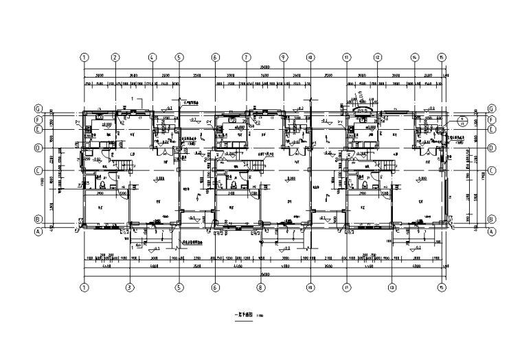 知名地产3层复式别墅建筑结构施工图2013-一层平面图