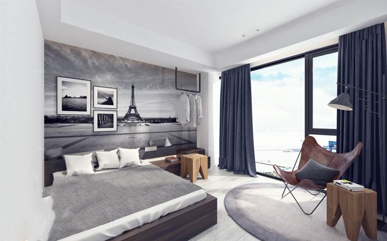 超现代卧室3D模型资料下载-17套现代风格宾馆套房3D模型（上）