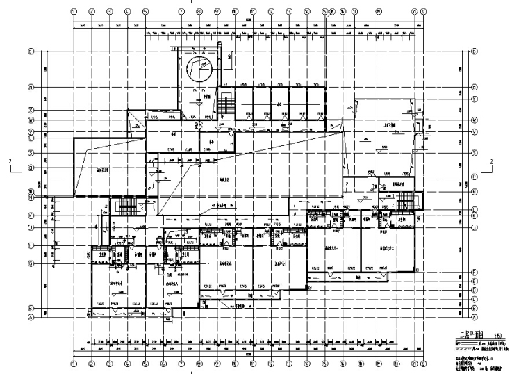 [苏州]某幼儿园室内装饰CAD施工图纸（含效果图）-二层平面图