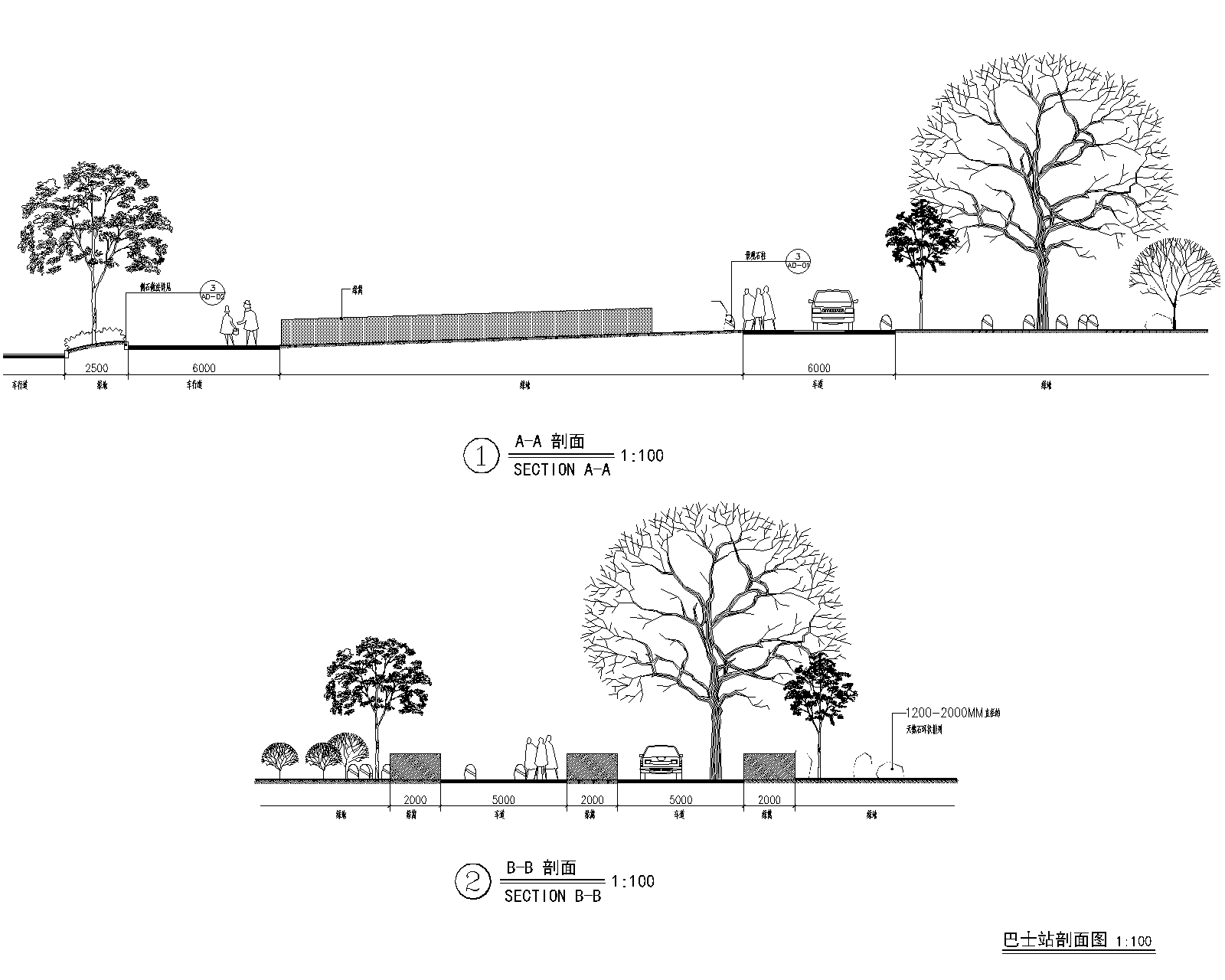 巴士站剖面图 ax-04-布局1