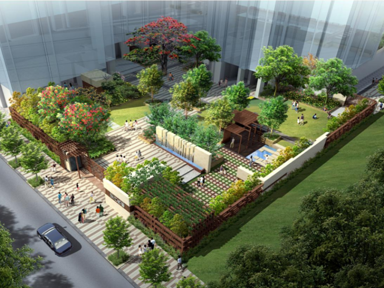 新中式庭院植物设计资料下载-[广州]珠江都荟1-7号庭院景观方案设计（新中式）