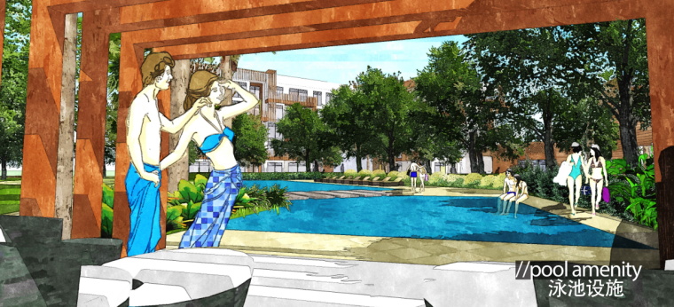 [海南]三亚居住区项目概念景观设计（现代，绿色）A-10 泳池设施