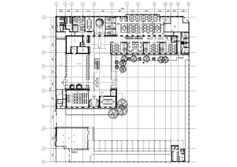室内平面家具布置图资料下载-[北京]LTW-北京5号院机构办公楼项目设计方案+平面施工图+效果图