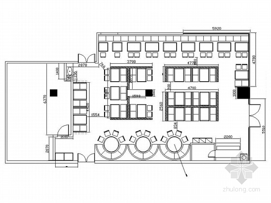 济南施工图纸资料下载-[济南]温雅清新高档特色餐厅装修施工图（含效果）