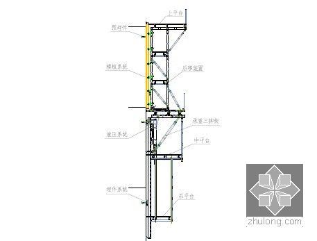 斜拉桥H型索塔结形撑(中国结)安装施工技术方案77页（附图丰富）-液压爬模系统构造